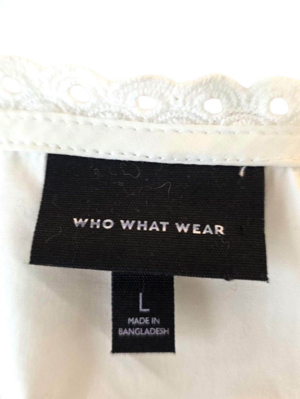 Who What Wear x Target White Tiered Dress Cotton Puff Sleeve Sundress Size L - Picture 9 of 12